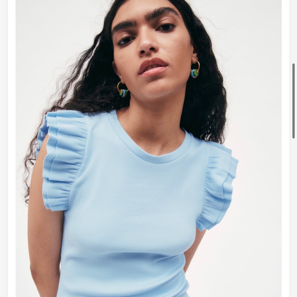 Zara Ruffled Ribbed Dress - Picture 2 of 4